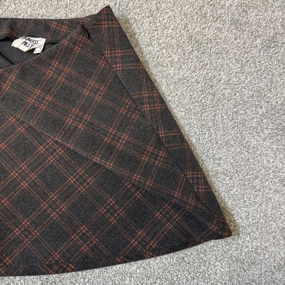 Princess Polly Skirt Womens 10 Gray Red Plaid A-Line Mini Side Zip Librariancore - Picture 3 of 9